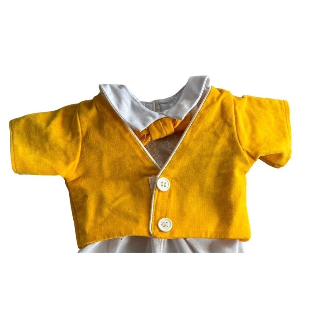 Cabbage Patch Kids Yellow Velvet Twin Outfit Boy Jacket Top Bow tie